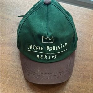 Vintage Basquiat Green and Brown Jackie Robinson Versus Hat